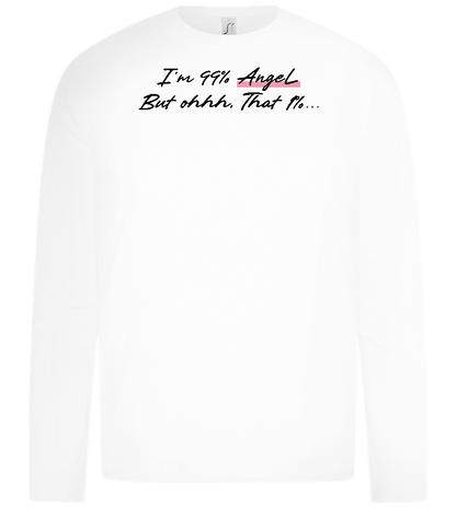 I'm 99% Angel Design - Premium kids long sleeve t-shirt_WHITE_front