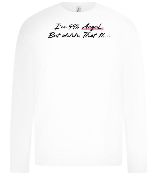 I'm 99% Angel Design - Premium kids long sleeve t-shirt_WHITE_front