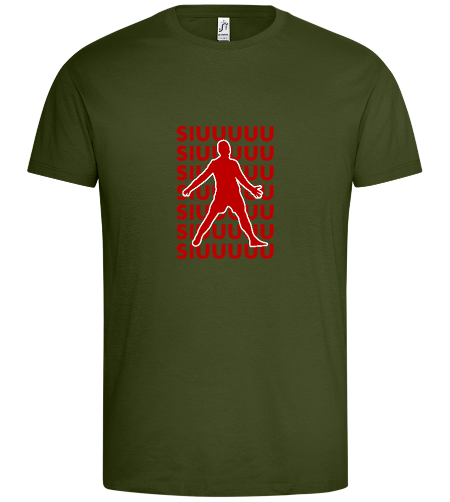 Soccer Celebration Design - Premium men's t-shirt_DARK KHAKI_front