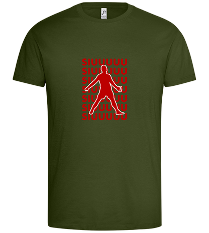 Soccer Celebration Design - Premium men's t-shirt_DARK KHAKI_front