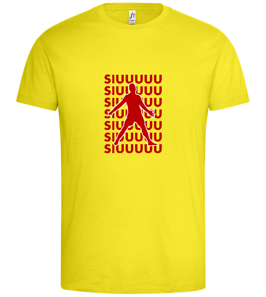 Soccer Celebration Design - Premium men's t-shirt_LEMON_front