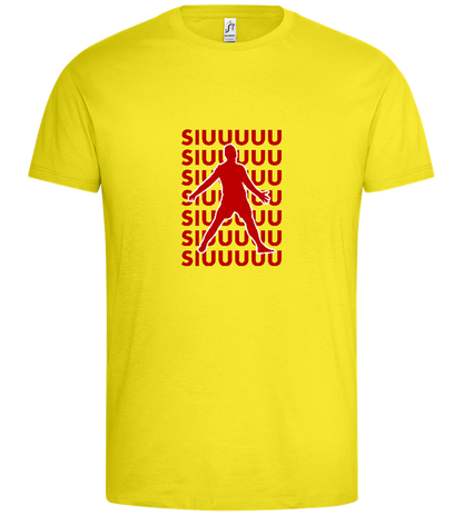 Soccer Celebration Design - Premium men's t-shirt_LEMON_front