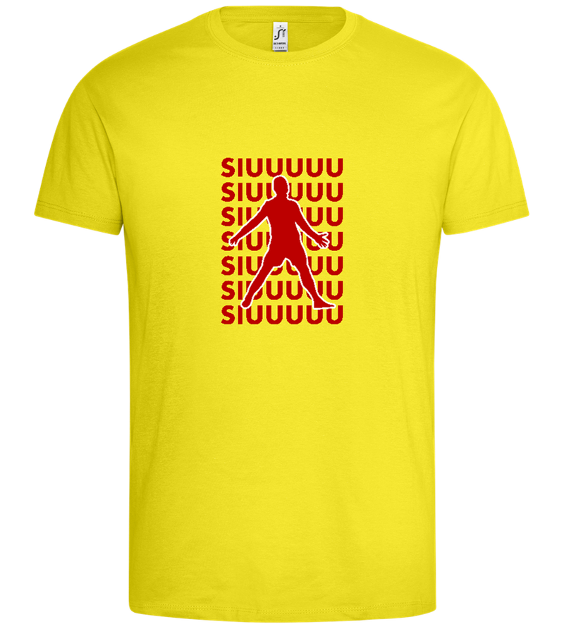 Soccer Celebration Design - Premium men's t-shirt_LEMON_front