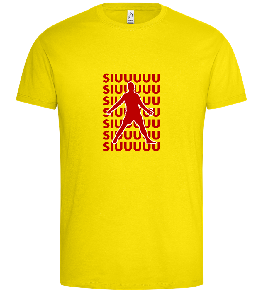 Soccer Celebration Design - Premium men's t-shirt_YELLOW_front