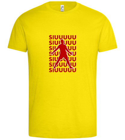 Soccer Celebration Design - Premium men's t-shirt_YELLOW_front