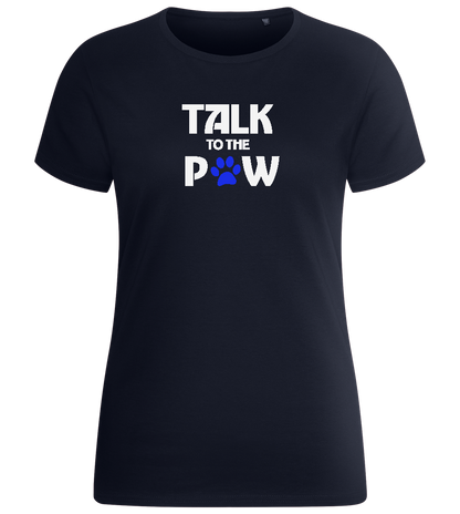 Talk to the Paw Design - Basic women's fitted t-shirt_FRENCH NAVY_front