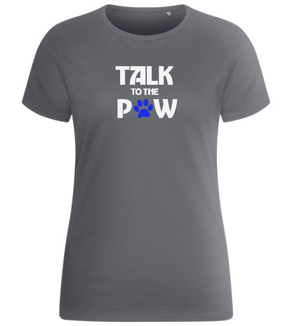 Talk to the Paw Design - Basic women's fitted t-shirt_MOUSE GREY_front