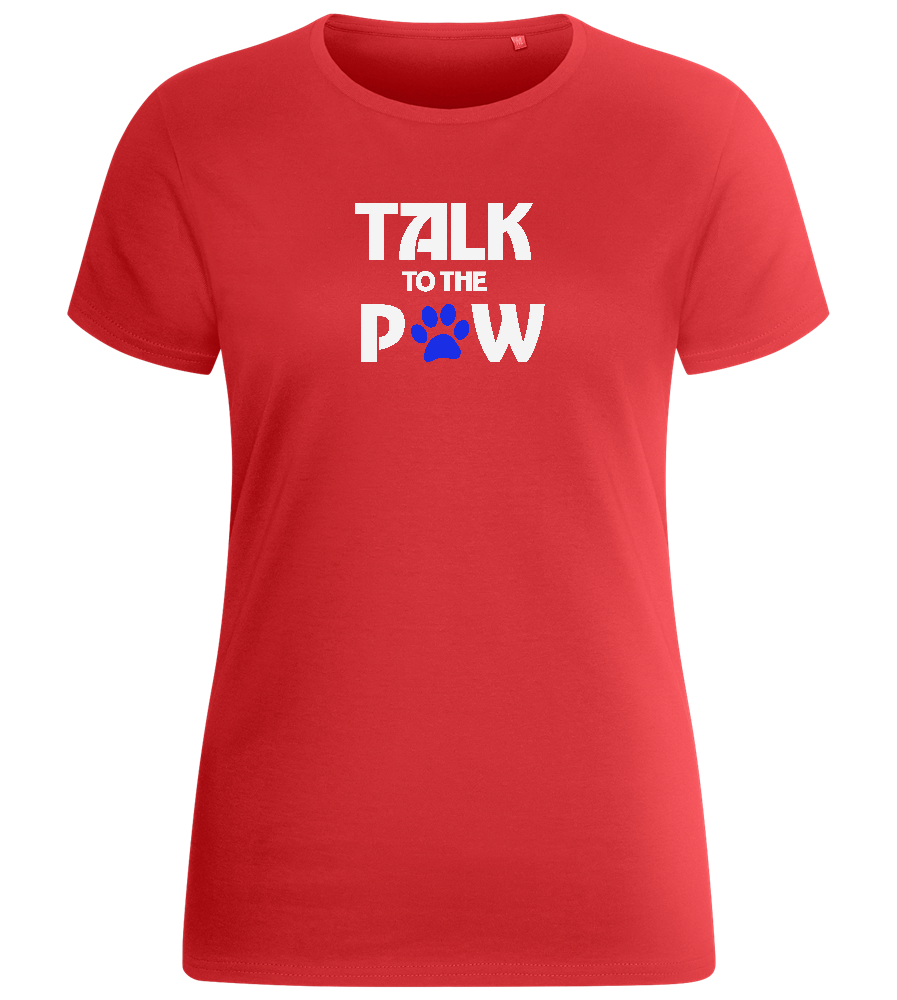 Talk to the Paw Design - Basic women's fitted t-shirt_RED_front