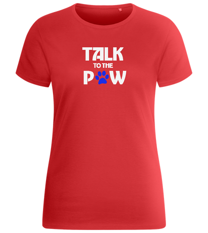 Talk to the Paw Design - Basic women's fitted t-shirt_RED_front