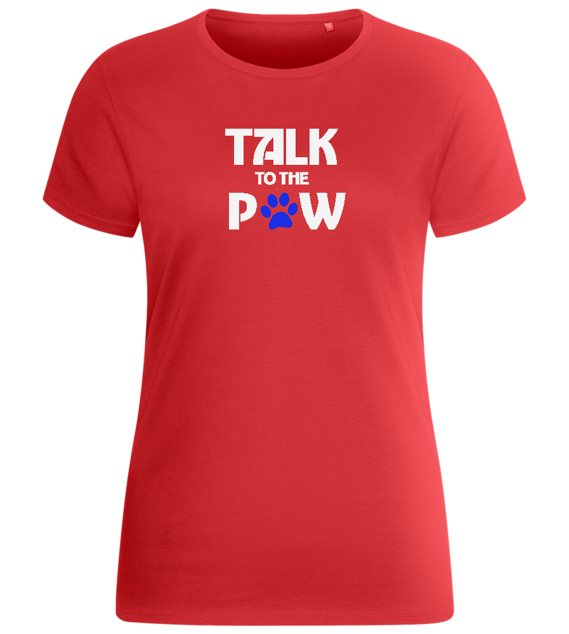 Talk to the Paw Design - Basic women's fitted t-shirt_RED_front