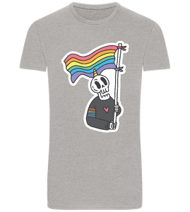 Rainbow Flag Skull Design - Basic Unisex T-Shirt