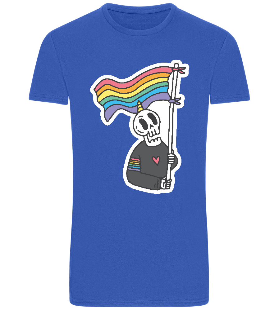 Rainbow Flag Skull Design - Basic Unisex T-Shirt_ROYAL_front