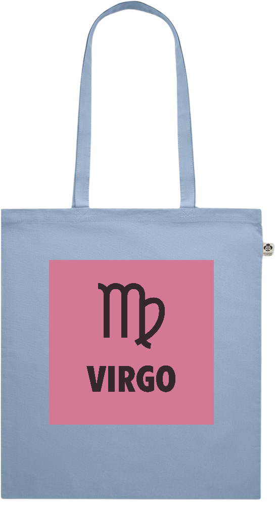 Zodiac Virgo Design - Premium colored organic cotton shopping bag_BABY BLUE_front