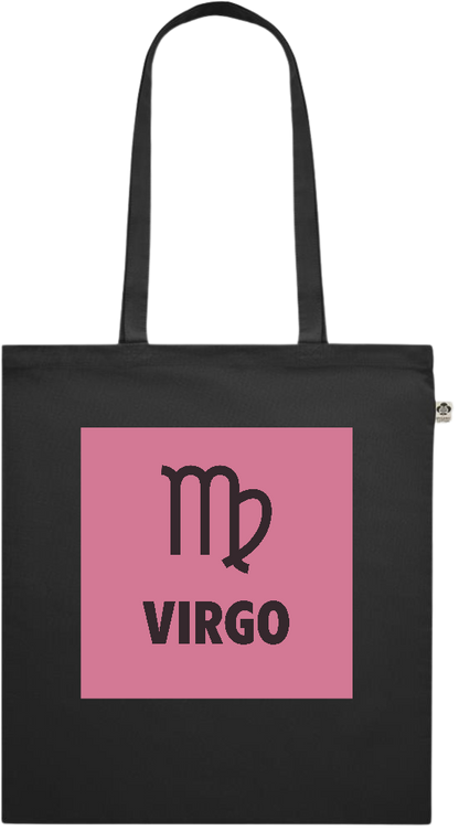 Zodiac Virgo Design - Premium colored organic cotton shopping bag_BLACK_front