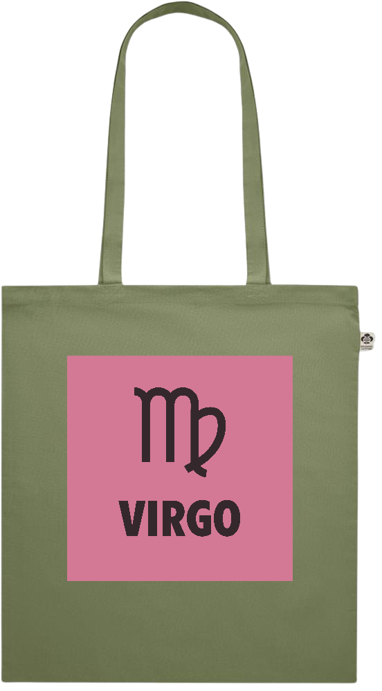 Zodiac Virgo Design - Premium colored organic cotton shopping bag_GREEN_front