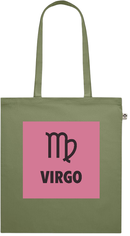 Zodiac Virgo Design - Premium colored organic cotton shopping bag_GREEN_front