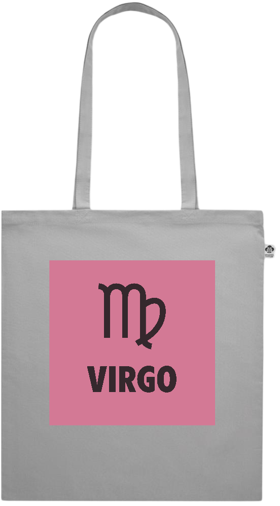 Zodiac Virgo Design - Premium colored organic cotton shopping bag_GREY_front