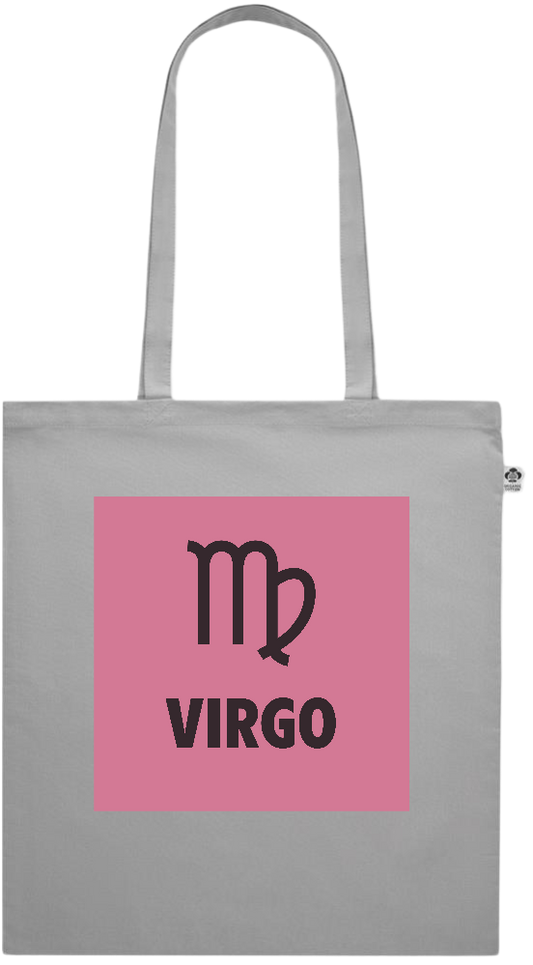 Zodiac Virgo Design - Premium colored organic cotton shopping bag_GREY_front