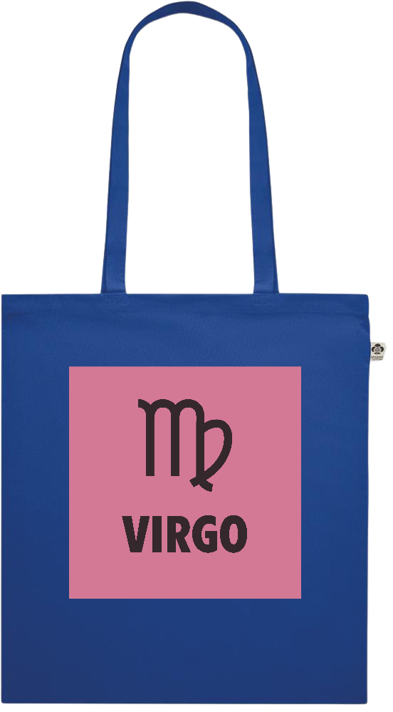 Zodiac Virgo Design - Premium colored organic cotton shopping bag_ROYAL BLUE_front