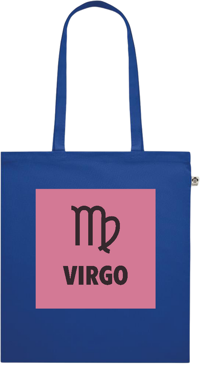 Zodiac Virgo Design - Premium colored organic cotton shopping bag_ROYAL BLUE_front