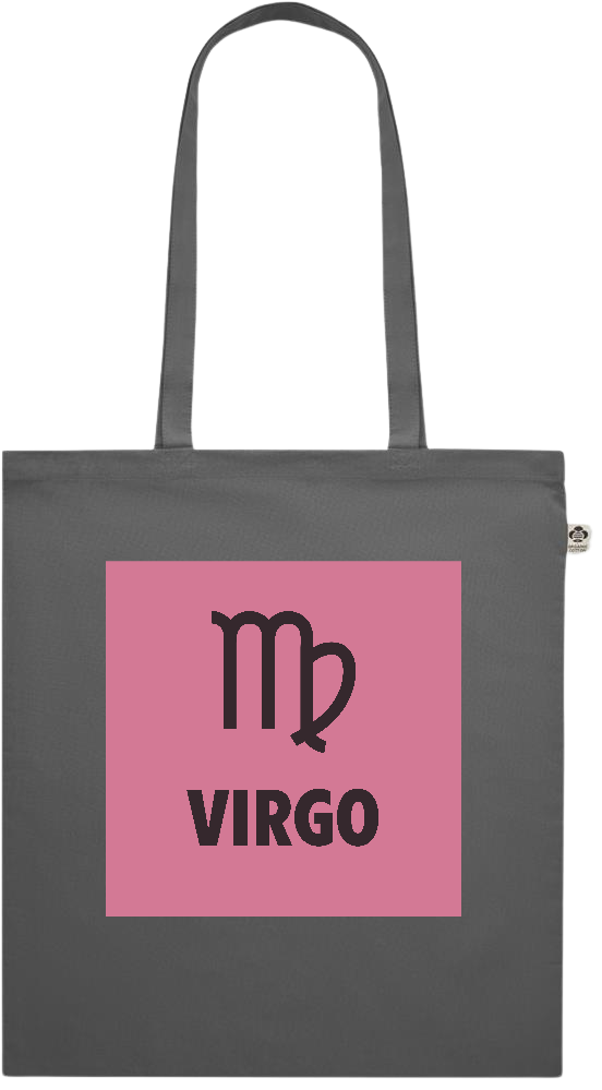 Zodiac Virgo Design - Premium colored organic cotton shopping bag_STONE GREY_front