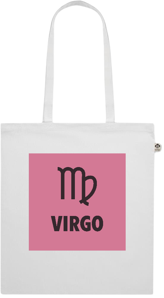 Zodiac Virgo Design - Premium colored organic cotton shopping bag_WHITE_front