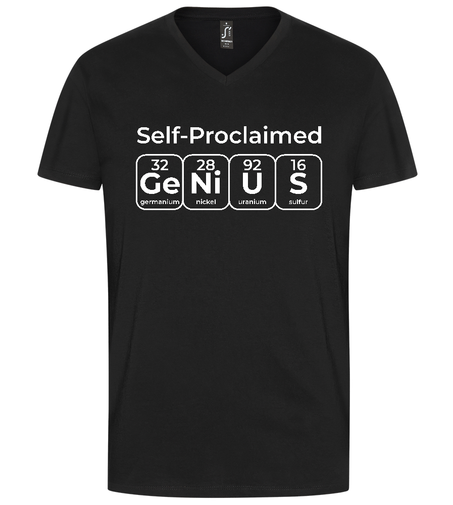 Periodic Table Genius Design - Premium men's v-neck t-shirt_DEEP BLACK_front