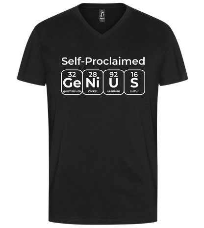 Periodic Table Genius Design - Premium men's v-neck t-shirt_DEEP BLACK_front