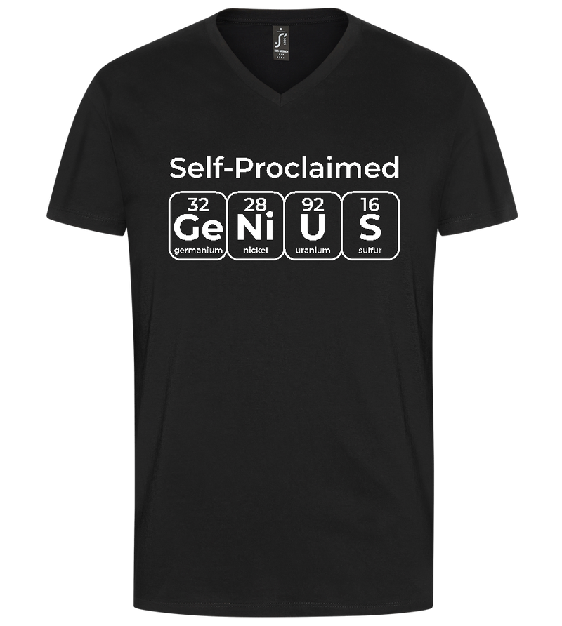 Periodic Table Genius Design - Premium men's v-neck t-shirt_DEEP BLACK_front