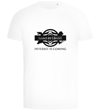 Interest is Coming Design - Comfort men's t-shirt_WHITE_front