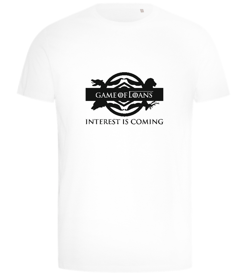 Interest is Coming Design - Comfort men's t-shirt_WHITE_front