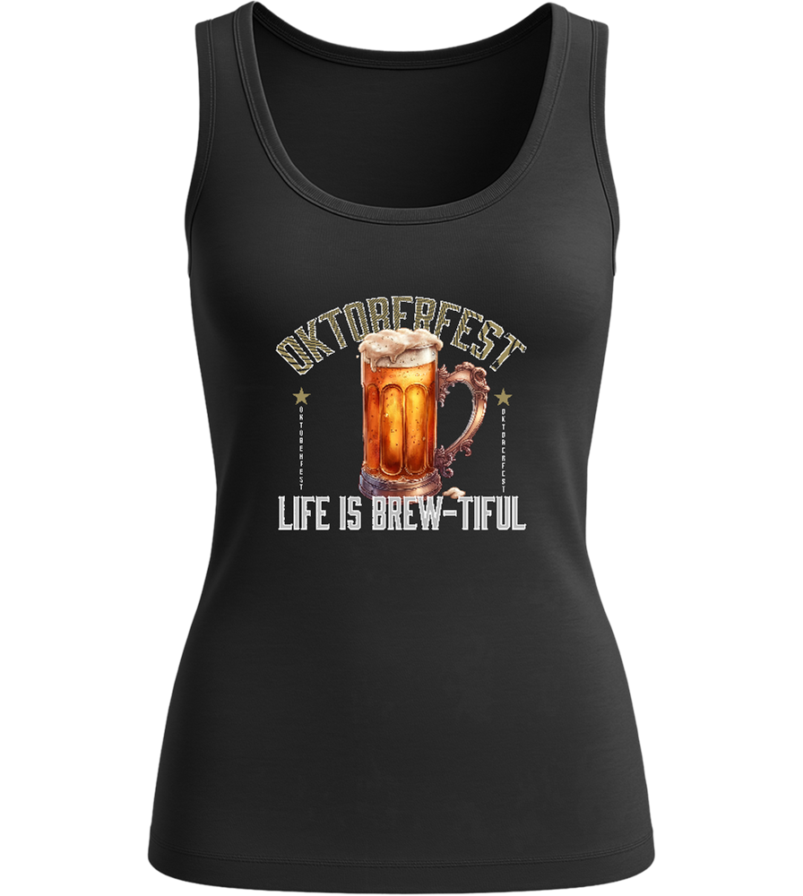Life is Brew-tiful Design - Comfort women's tank top_DEEP BLACK_front