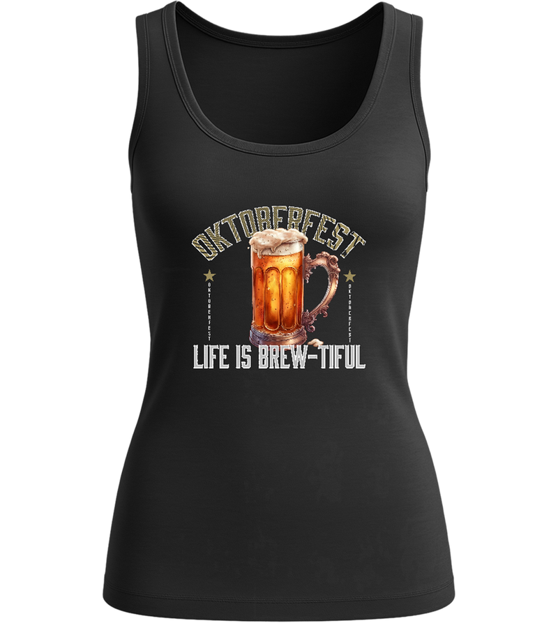 Life is Brew-tiful Design - Comfort women's tank top_DEEP BLACK_front
