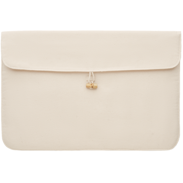 15 inch Cotton Laptop Pouch_BEIGE_front