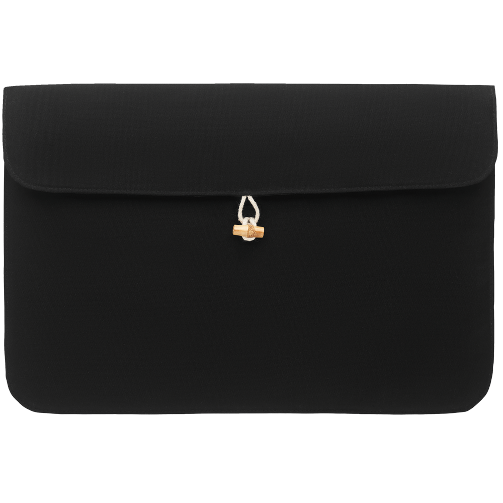 15 inch Cotton Laptop Pouch_BLACK_front