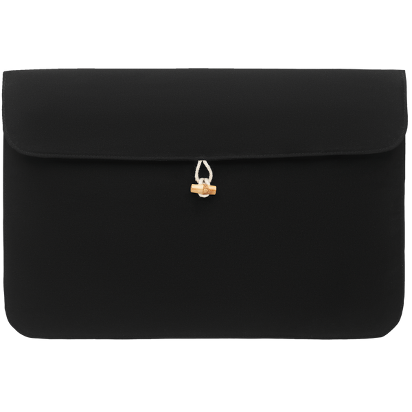 15 inch Cotton Laptop Pouch_BLACK_front
