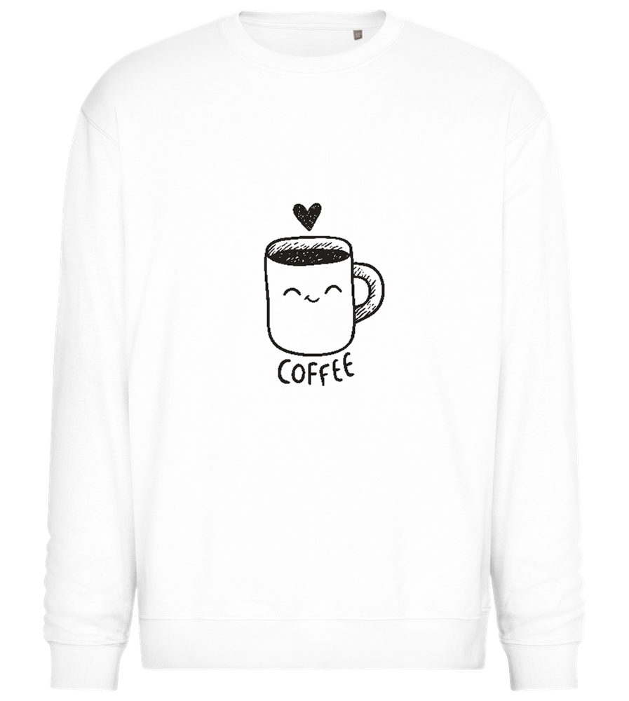 Smiling Coffee Design - Comfort Essential Unisex Sweater_WHITE_front