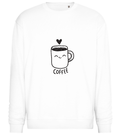 Smiling Coffee Design - Comfort Essential Unisex Sweater_WHITE_front