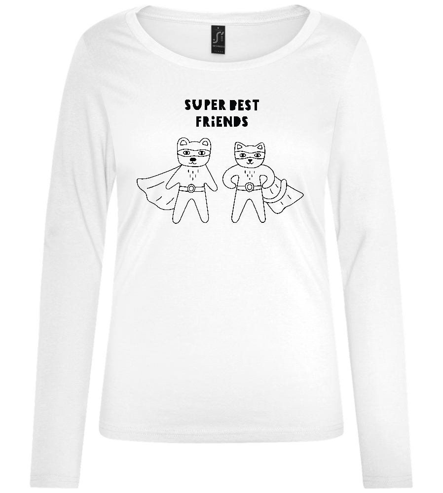 Super Best Friends Design - Comfort women's long sleeve t-shirt_WHITE_front