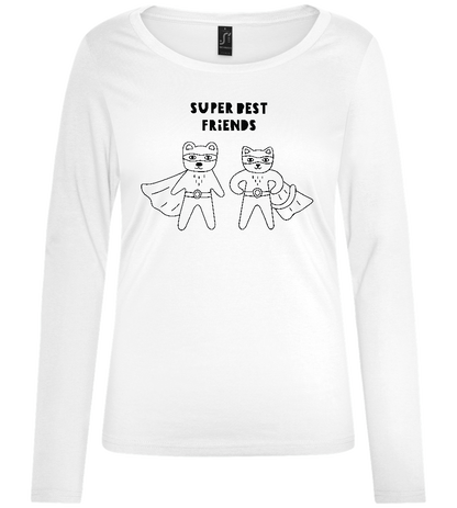 Super Best Friends Design - Comfort women's long sleeve t-shirt_WHITE_front