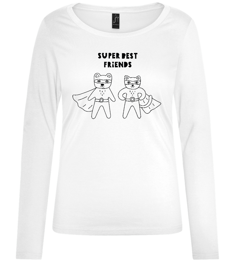 Super Best Friends Design - Comfort women's long sleeve t-shirt_WHITE_front