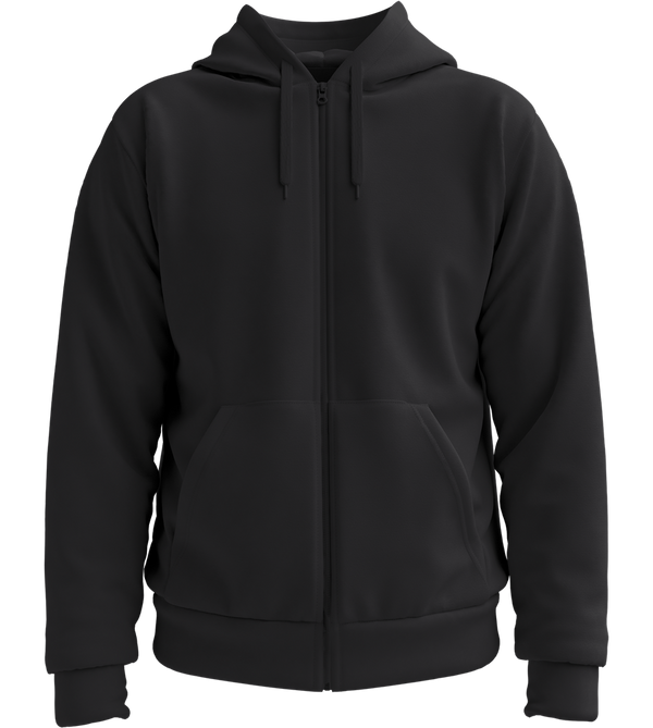 Comfort unisex zip hoodie_BLACK_front