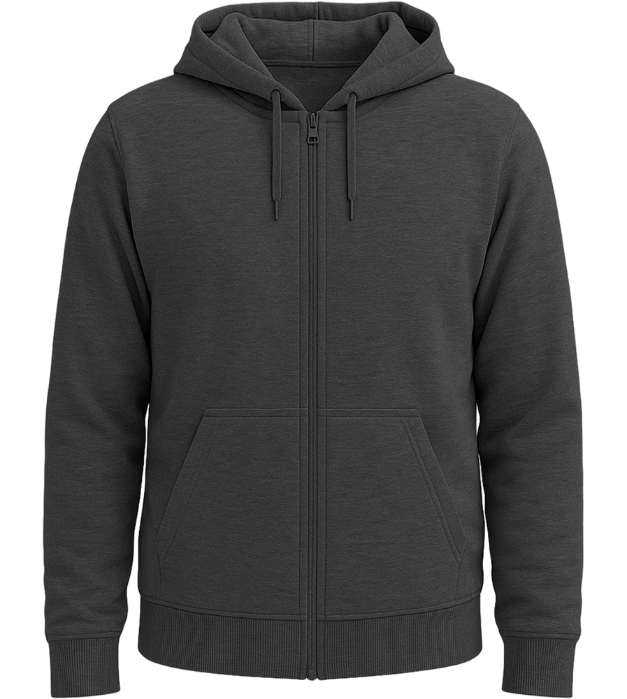 Premium unisex zip hoodie_CHARCOAL MELANGE_front