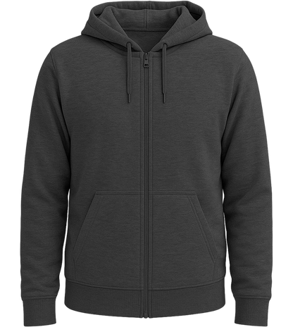 Premium unisex zip hoodie_CHARCOAL MELANGE_front