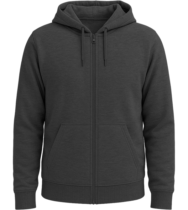 Comfort unisex zip hoodie_CHARCOAL MELANGE_front