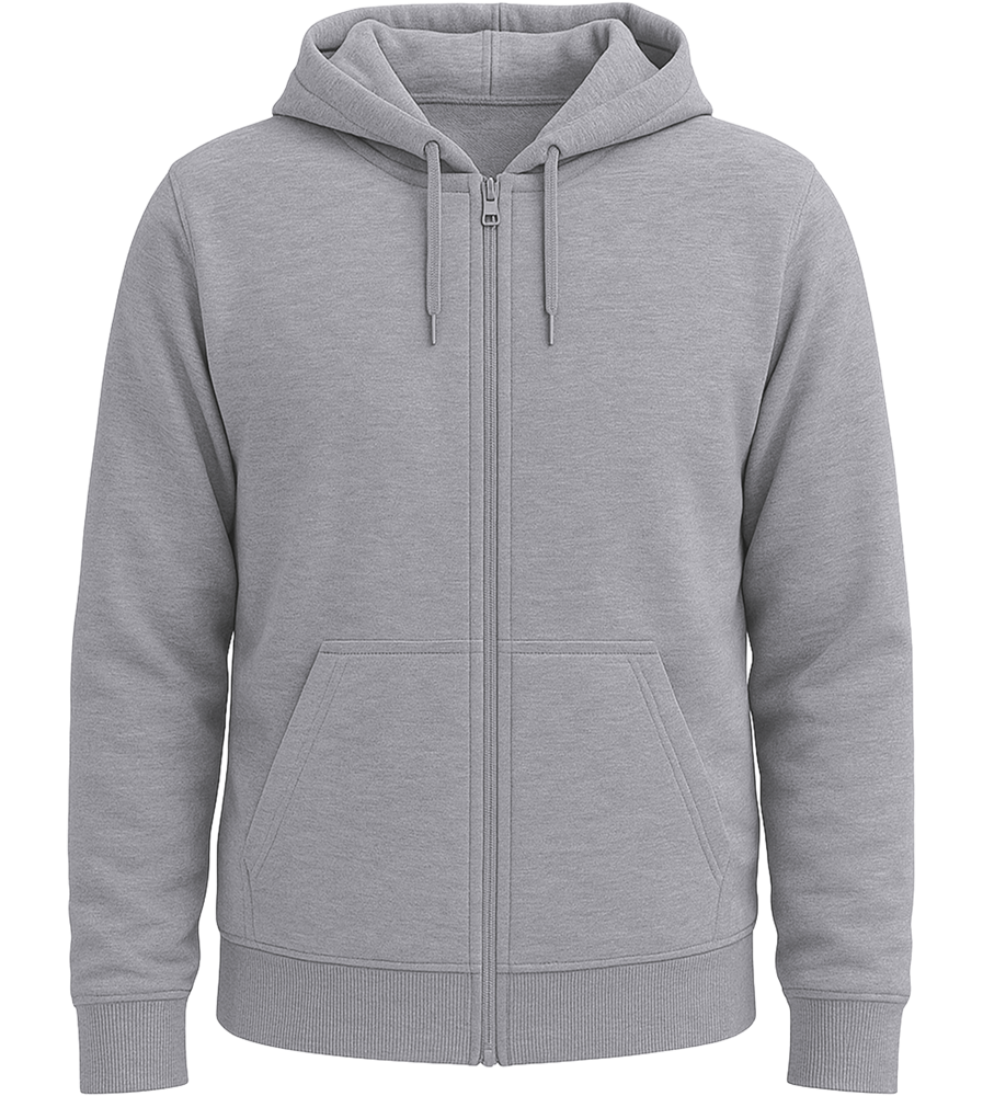 Premium unisex zip hoodie_GREY MELANGE_front