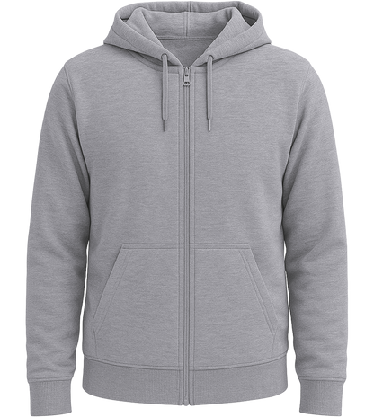Premium unisex zip hoodie_GREY MELANGE_front