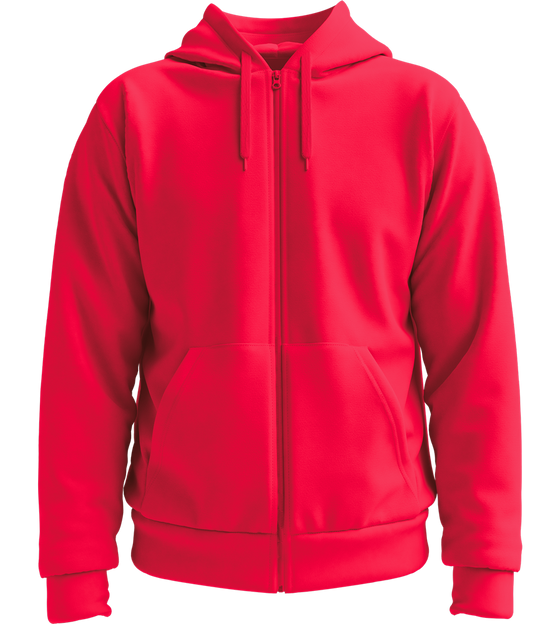Premium unisex zip hoodie_RED_front