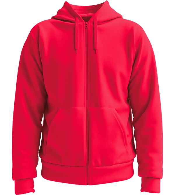 Comfort unisex zip hoodie_RED_front