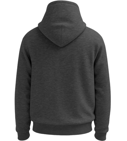 Premium unisex zip hoodie_CHARCOAL MELANGE_back